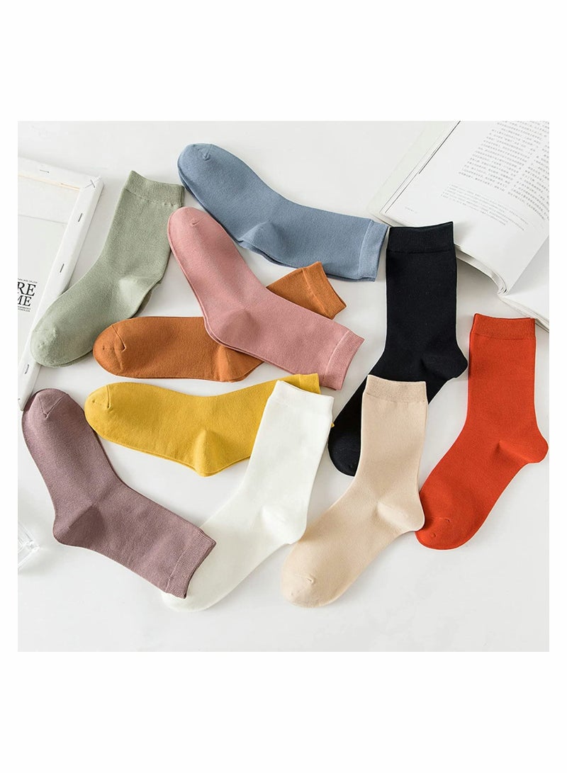 Excefore Comfortable Casual Cotton Socks for Women, Autumn Winter Fashion Soft Cotton & Bamboo Fiber Socks(10 Pack) - Image 2
