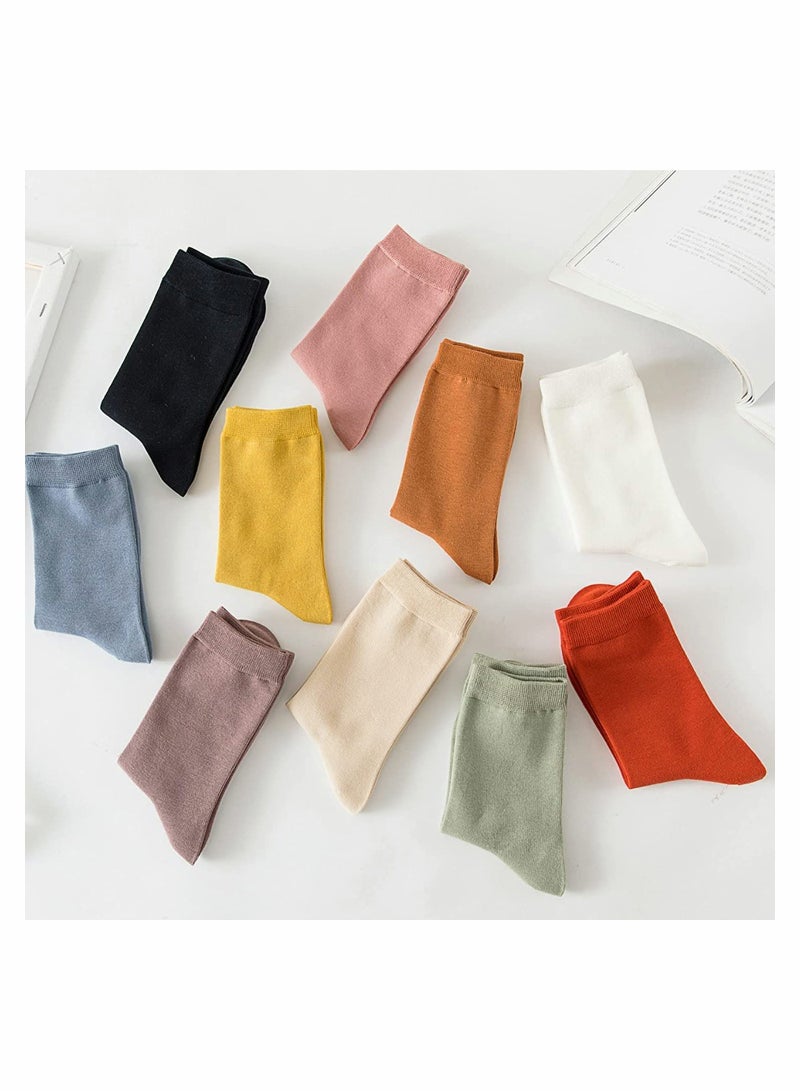 Excefore Comfortable Casual Cotton Socks for Women, Autumn Winter Fashion Soft Cotton & Bamboo Fiber Socks(10 Pack) - Image 3