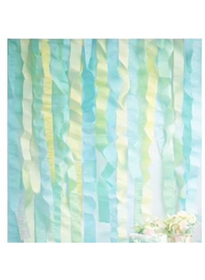Mordely 3 Rolls Pastel Crepe Paper Streamers, Blue Mint Yellow Party Decorations, 72 ft x 1.8 in Each Roll, Soft Textured Crepe Paper Ribbon for Birthday, Baby Shower, Wedding, Backdrop Decor - Image 5