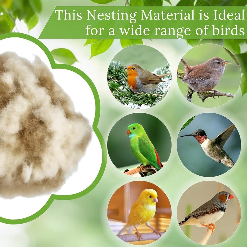 slivche Hummingbird Nesters Bird Nesting Material for Wild Birds Wrens Finches - Bird Nesting Filler Cashmere Camel Wool - Image 3
