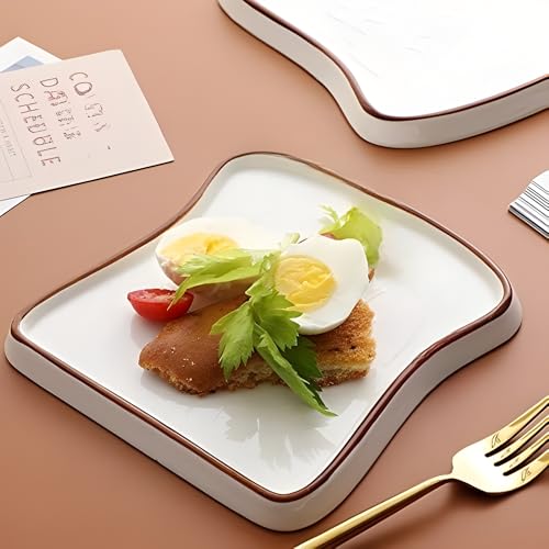 Beyond Homes Ceramic Breakfast Plates, 18cm, Set of 2 | Microwave & Dishwasher Safe Platter Plates for Serving | Dessert & Snack Plates| Modern Kitchen Dinnerware for Daily Use & Gifting (White) - Image 1