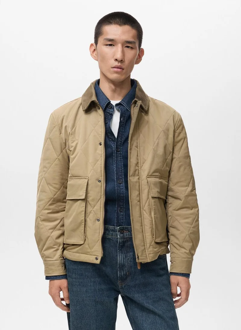 Mango Man Quilted water repellent jacket