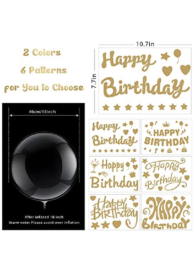 Outus 42 Pieces Birthday Bobo Balloon Decorations Include 30 Pieces 18 Inch Bubble Transparent Balloons And 12 Pieces Happy Birthday Bobo Balloon Stickers For Birthday Party Indoor And Outdoor Supplies  - Image 2