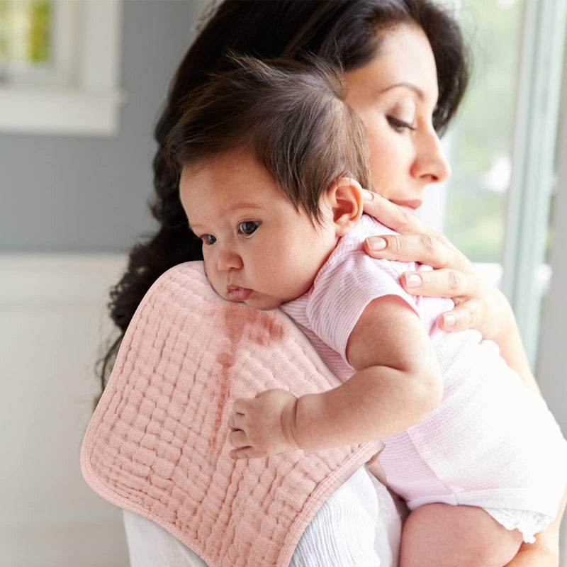 Looxii Muslin Burp Cloths 100% Cotton Muslin Cloths Large 20''x10'' Extra Soft and Absorbent 6 Pack Baby Burping Cloth for Boys and Girls Shell Pink - Image 3