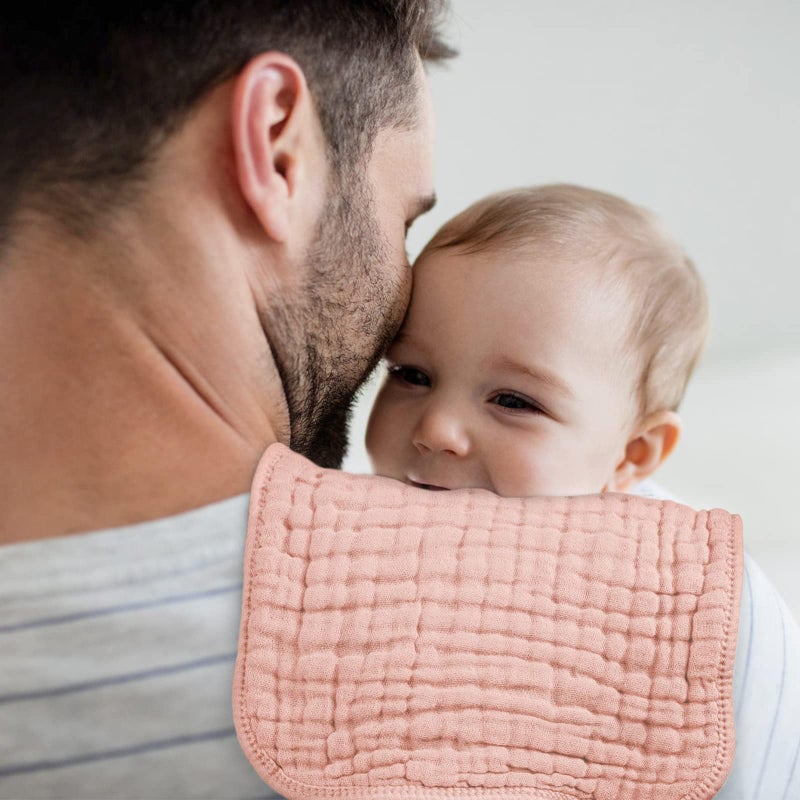 Looxii Muslin Burp Cloths 100% Cotton Muslin Cloths Large 20''x10'' Extra Soft and Absorbent 6 Pack Baby Burping Cloth for Boys and Girls Shell Pink - Image 4