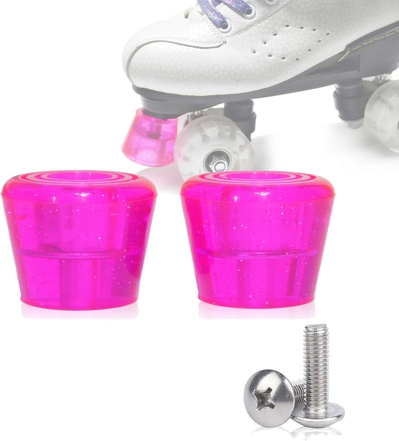 VNAKER PU Rubber Roller Skate Toe Stoppers 1 Pair with Screws - Image 4