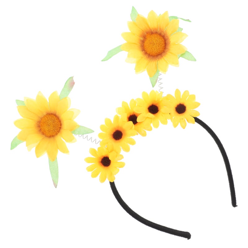 Spring Sunflower Headband For Girls Cute Floral Hair Hoop Lightweight Hair Accessory Spring Hair Ornament Headband - Image 4