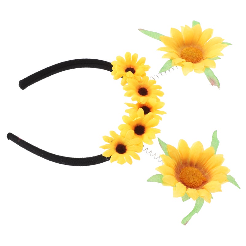 Spring Sunflower Headband For Girls Cute Floral Hair Hoop Lightweight Hair Accessory Spring Hair Ornament Headband - Image 1