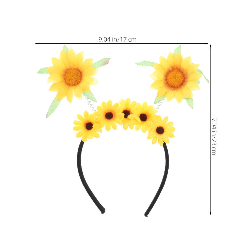 Spring Sunflower Headband For Girls Cute Floral Hair Hoop Lightweight Hair Accessory Spring Hair Ornament Headband - Image 3