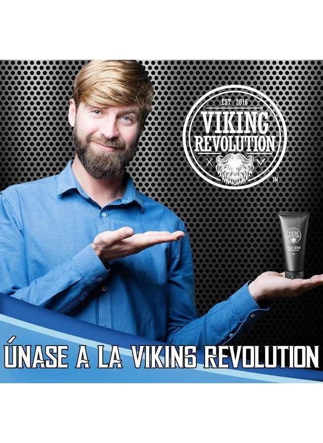 Viking Revolution - Microdermabrasion Face Scrub for Men - Facial Cleanser for Skin Exfoliating, Deep Cleansing, Removing Blackheads, Acne, Ingrown Hairs - Men's Face Scrub for Pre-Shave (1 Pack) - Image 1
