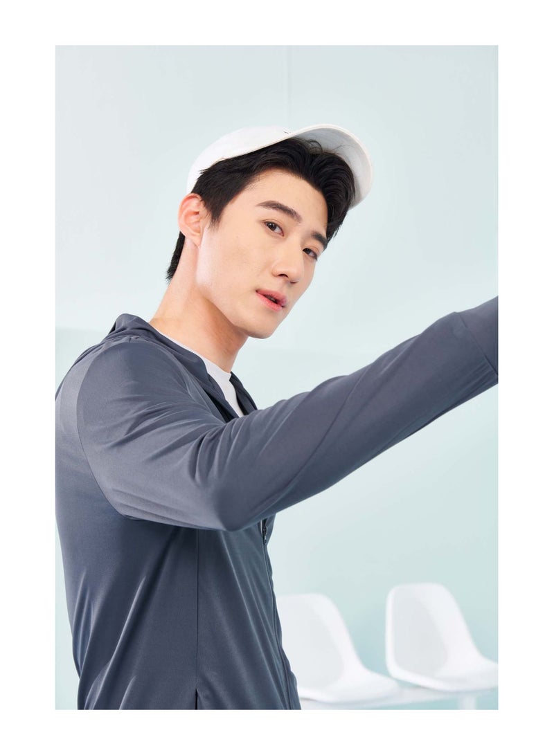 Loquat Men High Elastic Breathable UV Resistant Sunscreen Clothing Grey - Image 1