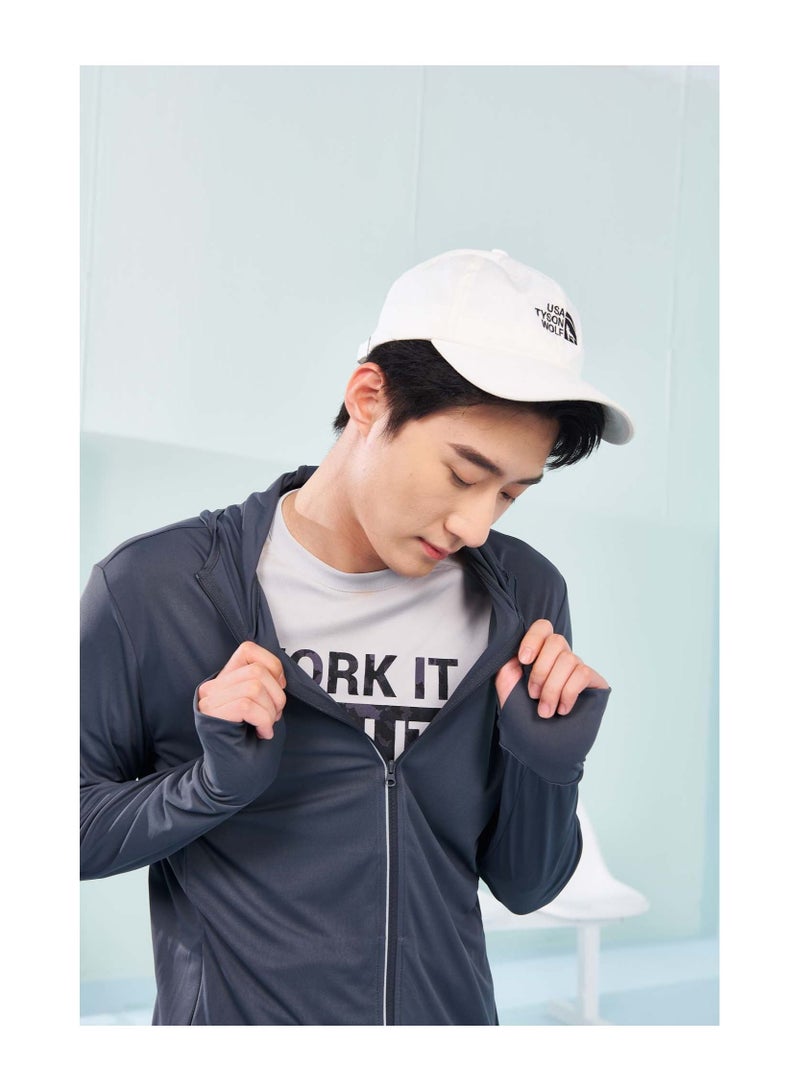 Loquat Men High Elastic Breathable UV Resistant Sunscreen Clothing Grey - Image 3