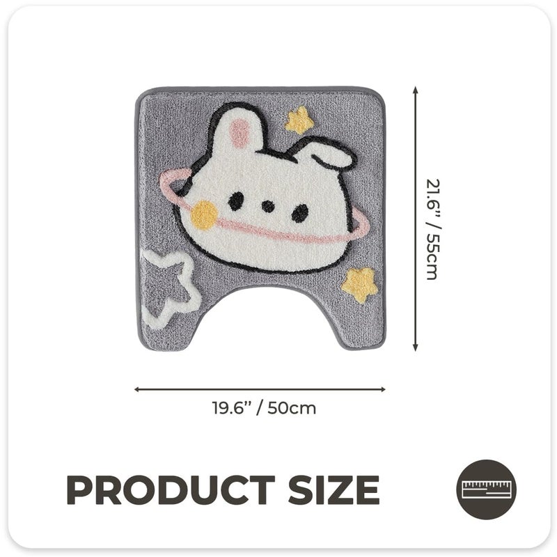Tyrafry Cute U-Shaped Toilet Rug  Ultra Soft Microfiber Bathroom Rug Non Slip Toilet Mat Water Absorbent Rug for Bathroom Floor Machine Washable Shower Rug  20 x 22 Inches  Star - Image 2