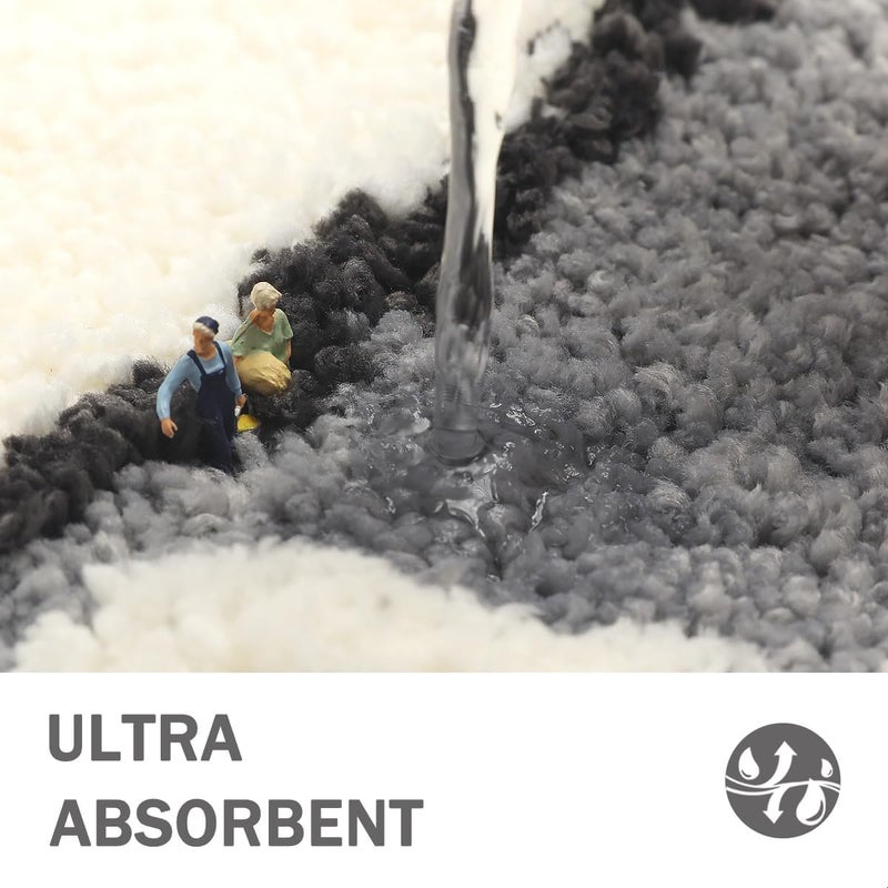 Tyrafry Cute U-Shaped Toilet Rug  Ultra Soft Microfiber Bathroom Rug Non Slip Toilet Mat Water Absorbent Rug for Bathroom Floor Machine Washable Shower Rug  20 x 22 Inches  Star - Image 4