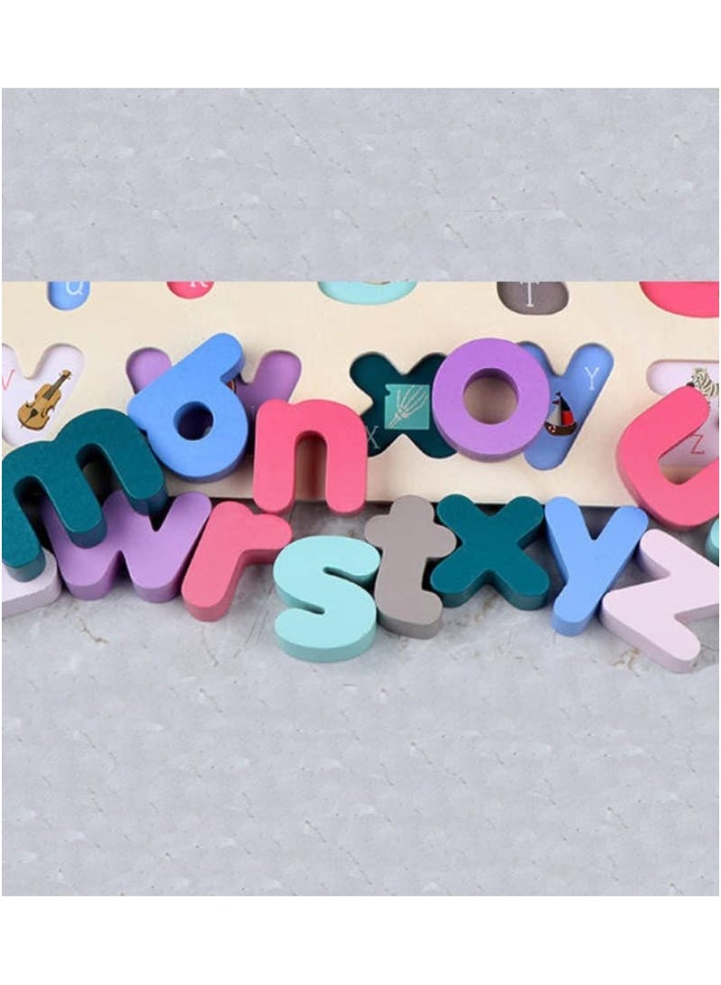 فاكتوري برينس لعبة ألغاز أدينا الخشبية ABC صغيرة الحجم للأطفال ، من 26 قطعة ، ألعاب تعليمية وتعليمية خشبية للأولاد والبنات بسعر المصنع - Image 2