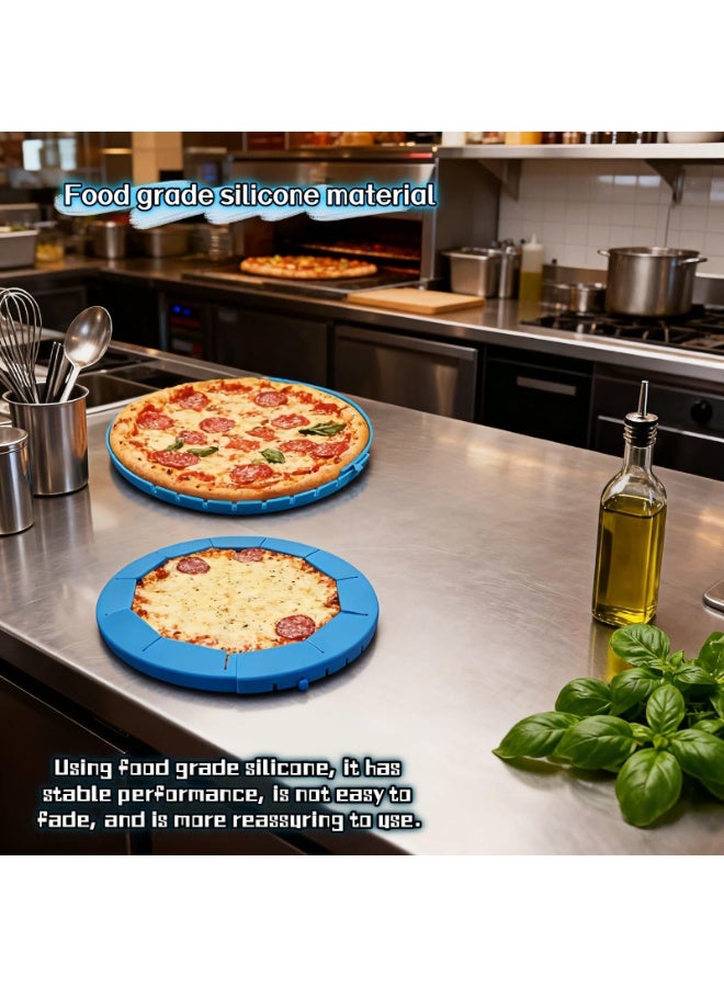 Adjustable Silicone Pie Crust Shield, 8.7-11.4 inch Reusable Baking Guard for Pies, Tarts, Quiche, Blue - Image 2