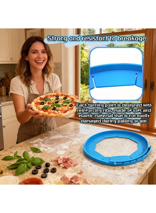 Adjustable Silicone Pie Crust Shield, 8.7-11.4 inch Reusable Baking Guard for Pies, Tarts, Quiche, Blue - Image 3
