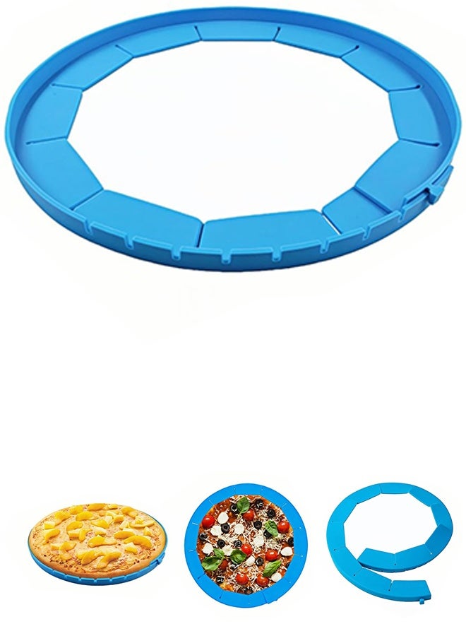 Adjustable Silicone Pie Crust Shield, 8.7-11.4 inch Reusable Baking Guard for Pies, Tarts, Quiche, Blue - Image 1
