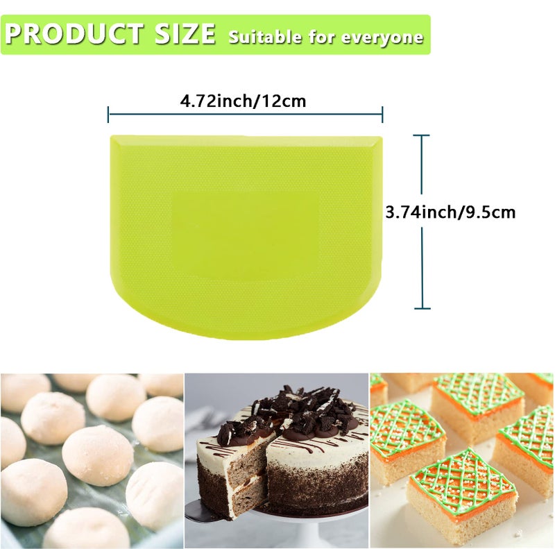 WAFJAMF WAFJAMF 2 PCS Plastic Dough Scraper Bowl Scraper  Food-Grade Bench Scraper  Flexible Dough Cutter  Multipurpose Food Scrappers for Bread  Cake  Cream  Fondant(White+Green)  - Image 5