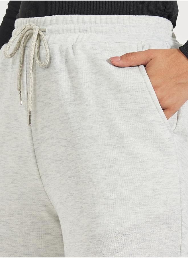 Styli Solid Wide Leg Joggers with Drawstring Waistband  - Image 4