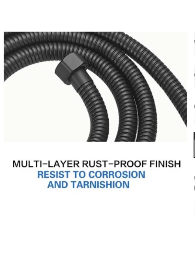 Flexible Anti-Twist Shower Hose - Matte Black - Standard G1/2 Brass Connectors - Image 2