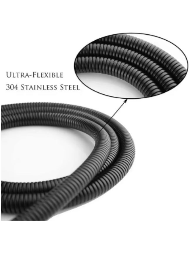 Flexible Anti-Twist Shower Hose - Matte Black - Standard G1/2 Brass Connectors - Image 5