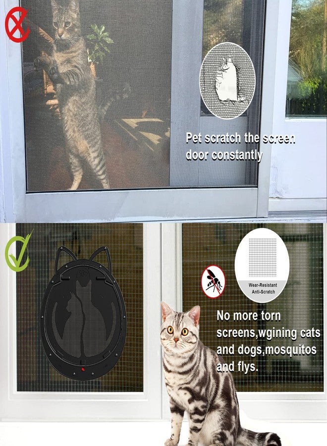 HIDROSIL Cat Door for Screen Door, Inside Openning 10x10x0.5 inch, Patent Desigh Pet Screen Door with Lockable Magnetic Flap for Doggy and Cat Door, Suitable 0-26lb Cats and Small Dogs, Black - Image 3