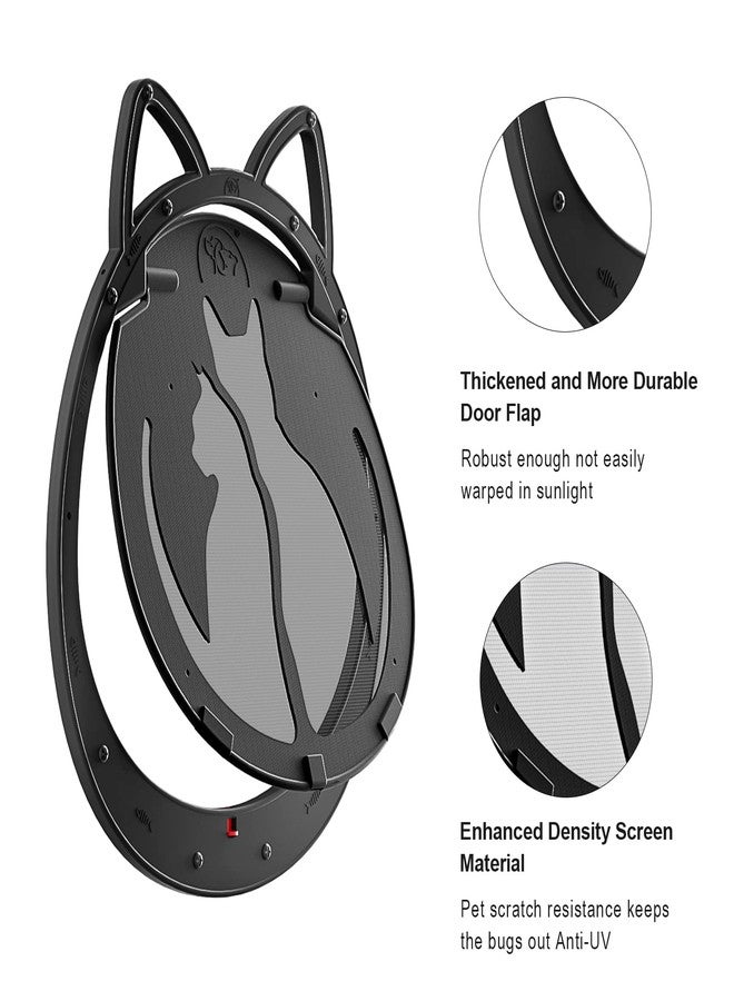 HIDROSIL Cat Door for Screen Door, Inside Openning 10x10x0.5 inch, Patent Desigh Pet Screen Door with Lockable Magnetic Flap for Doggy and Cat Door, Suitable 0-26lb Cats and Small Dogs, Black - Image 4