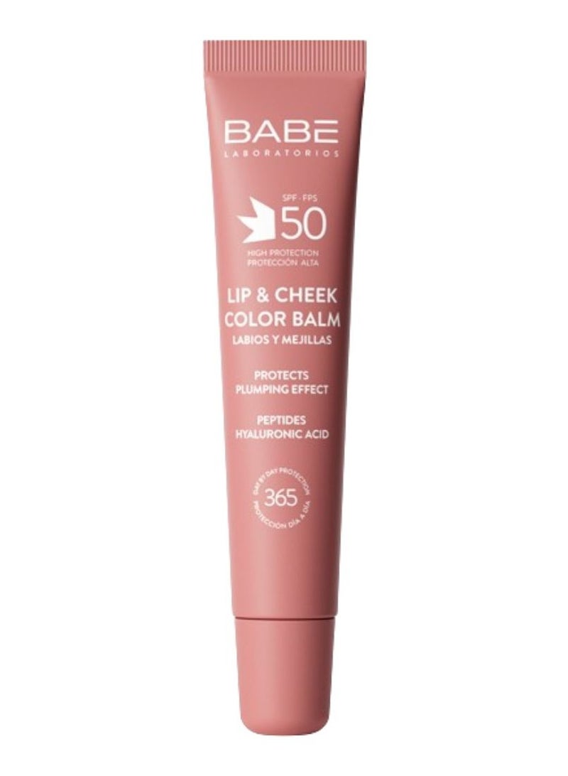 Babe Laboratorios Babé Lip and Cheek Color Balm SPF50 Plumping Effect pink 20ml - Image 1