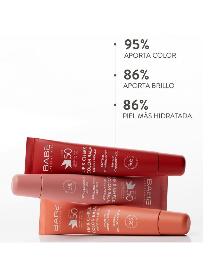 Babe Laboratorios Babé Lip and Cheek Color Balm SPF50 Plumping Effect pink 20ml - Image 2