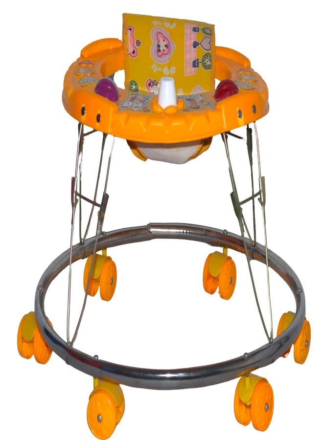 Evoshine Baby Round Walker for Kids | Toddler Walking Support for Boys & Girls | Safe, Sturdy, and Comfortable | Foldable for Easy Storage (Yellow) - Image 2