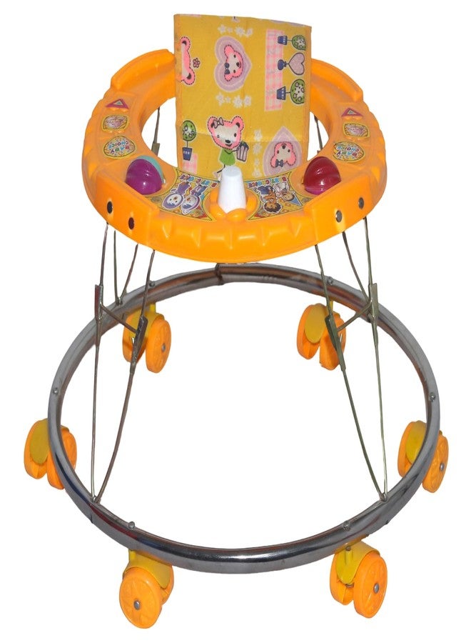 Evoshine Baby Round Walker for Kids | Toddler Walking Support for Boys & Girls | Safe, Sturdy, and Comfortable | Foldable for Easy Storage (Yellow) - Image 1