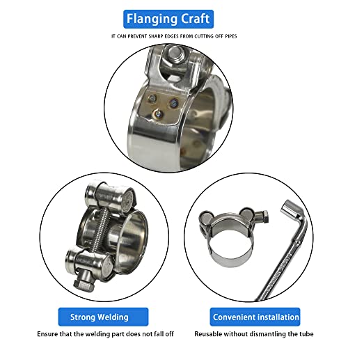 PEROMI T-bolt Hose Clamps, PEROMI 28pcs 6 Size Heavy Duty Radiator Hose Clamps Assortment Kit-Size Range 17-35mm, 304 Stainless Steel Pipe Tube Clamps - Image 5