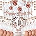 EPIQUEONE Rose Gold 40th Birthday Decoration Kit 41Piece Rose Gold Includes Happy Birthday Banner Cake Topper 40 Number Balloons Tissue Pom Poms for Bridal Baby Shower Decoration - Image 3