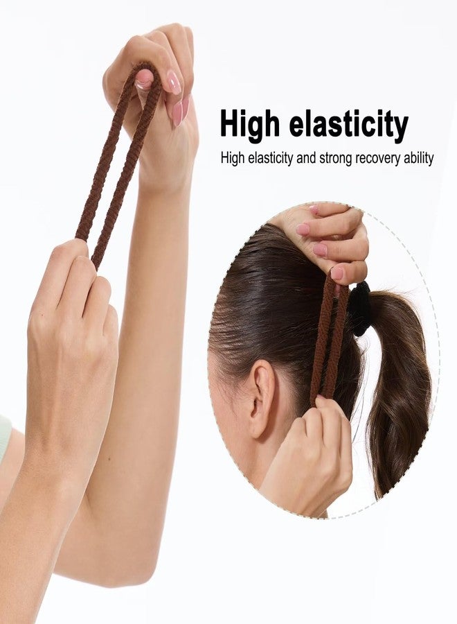 GADIEMKENSD Seamless Thick Hair Ties, No Damage Elastic Hair Band, Ponytail Holder for Women Girls, Pain-Free Hairs Accessories (Khaki) 6pcs - Image 4