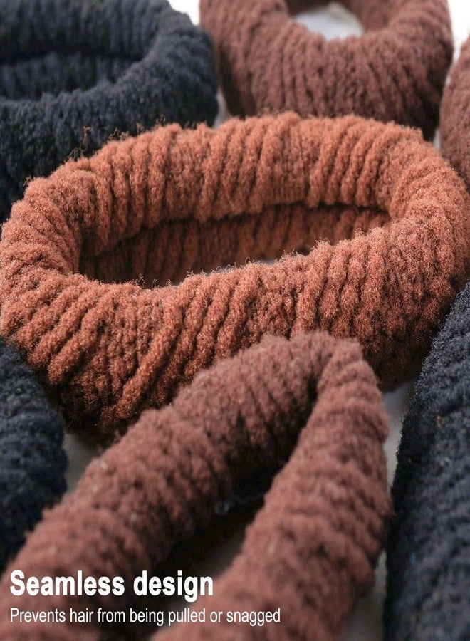 GADIEMKENSD Seamless Thick Hair Ties, No Damage Elastic Hair Band, Ponytail Holder for Women Girls, Pain-Free Hairs Accessories (Khaki) 6pcs - Image 2