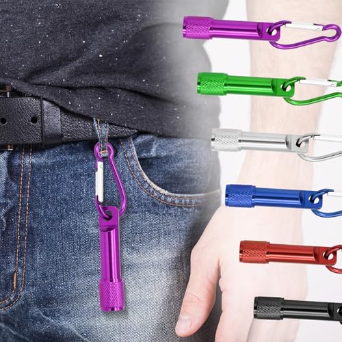 CZBRO 60 Pack Mini Keychain Flashlights Bulk, Ultra-Bright LED Metal Carabiner Clip Lights,Compact Emergency Lights for Camping, Hiking, Cycling, Survival Kits(60) - Image 5