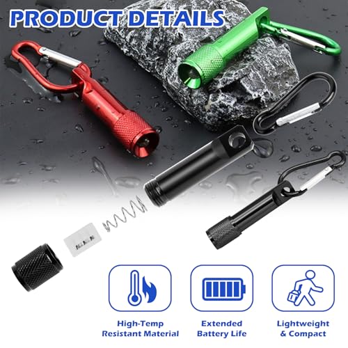 CZBRO 60 Pack Mini Keychain Flashlights Bulk, Ultra-Bright LED Metal Carabiner Clip Lights,Compact Emergency Lights for Camping, Hiking, Cycling, Survival Kits(60) - Image 3