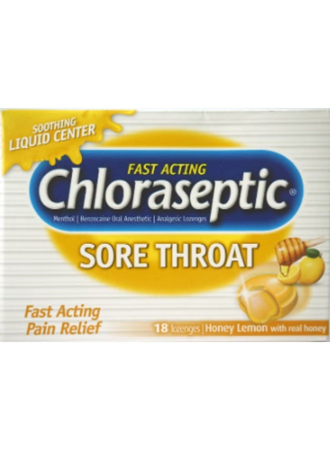 Chloraseptic Liquid Center Lozenges - Honey Lemon - 18 'S