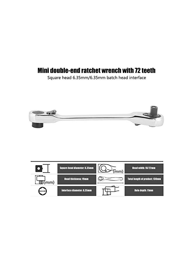 PROMASS Ratchet Wrench 72 Teeth Drive Ratchet Wrench Tool Allen Wrench Hex Handle Lock Socket Quick Release (130mm) - Image 2