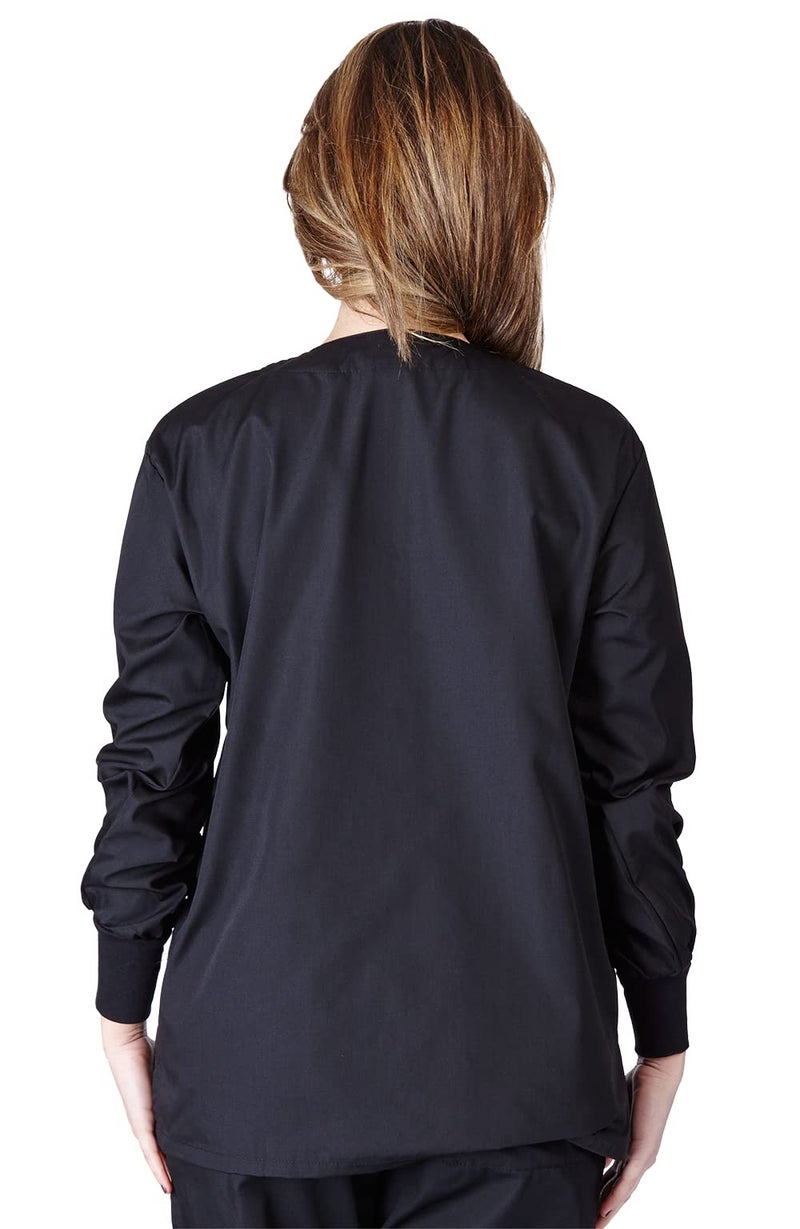 Natural Uniforms Warm Up Scrub Jacket-Black-X-Large - Image 2