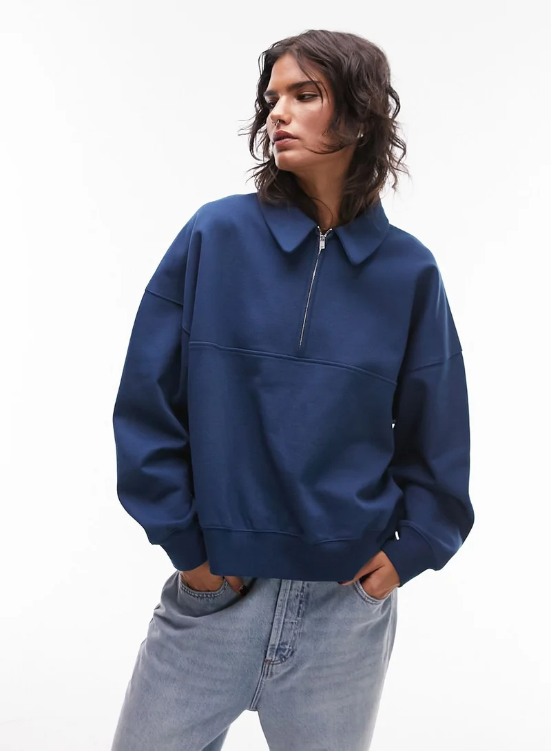 TOPSHOP Zip Detail Sweater