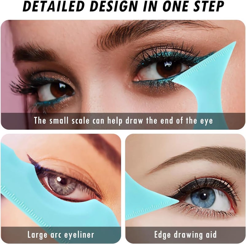 OneNine Reusable Silicone Winged Tip Eyeliner Stencil - Multi-Purpose Makeup Aid for Eyeshadow, Eyelash Shield, Eyebrow Shaping, Jaw Line, Lip Line - Beginner-Friendly Guide - Image 4