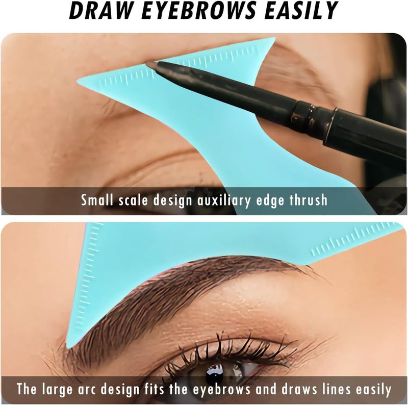 OneNine Reusable Silicone Winged Tip Eyeliner Stencil - Multi-Purpose Makeup Aid for Eyeshadow, Eyelash Shield, Eyebrow Shaping, Jaw Line, Lip Line - Beginner-Friendly Guide - Image 3
