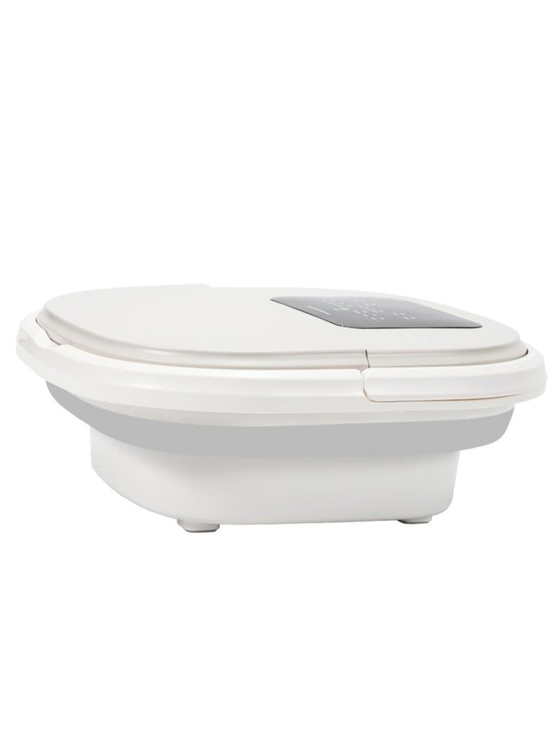 CATANES حمام قدم قابل للطي مع تدليك وتحكم عن بُعد، أوضاع تدليك متعددة وتوقيت، استرخاء وتخفيف التعب وتخفيف الألم / لون أبيض - Image 3