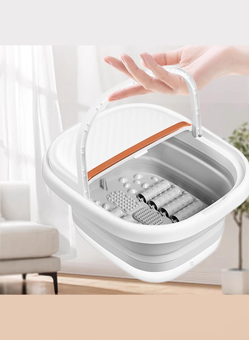 CATANES Foldable Foot Bath with Massage and Remote Control, Multiple Massage Modes and Timing, Relaxation Fatigue Relief Pain Relief / White Color - Image 2