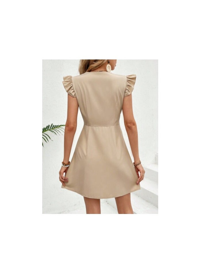 Shein SHEIN Frenchy Short Summer Dress beige - Image 5