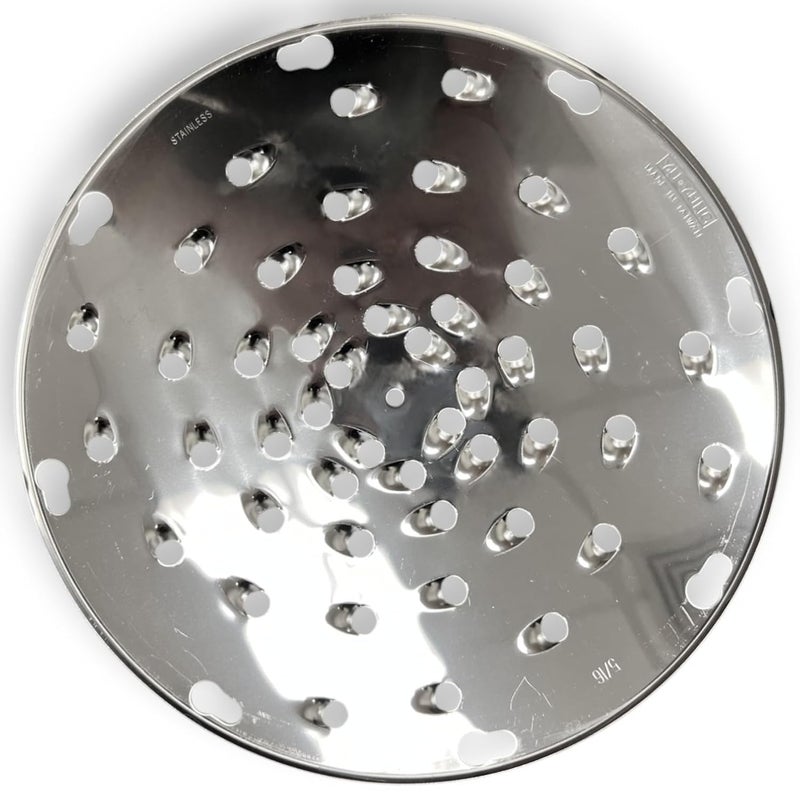 ALFA VS-12SD-5/16 Stainless Steel Grading Disk Replacement for Commercial Kitchen Shredders | 9.25" Diameter - 5/16" Grating Holes | Replacement for GS-12 and VS-9 Graters and Shredders - Image 1