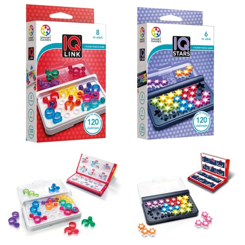 SmartGames IQ Bundles Link Series IQ Link  IQ Stars 240 Challenges for Ages 6Adult - Image 1