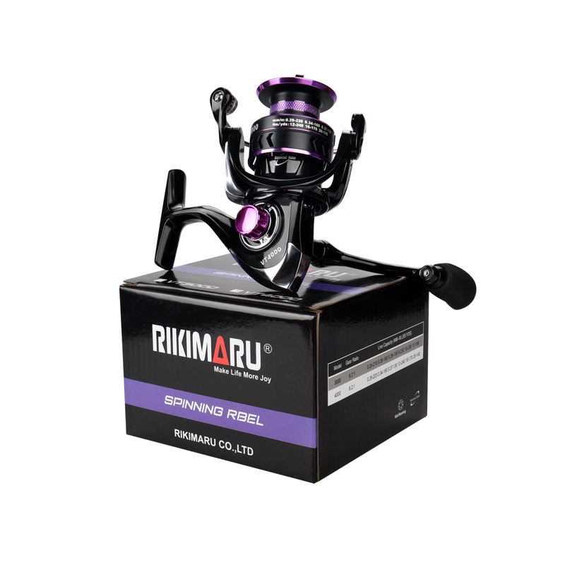 Rikimaru VT Spinning Reels, Carbon Fiber 30LBs Max Drag, 9+1 Shielded BB, Saltwater Freshwater Spinning Fishing Reel, 5.1:1/6.2:1, 2000, 3000, 4000, 5000ï¼Œ6000, 7000 Series (VT-3000) - Image 3